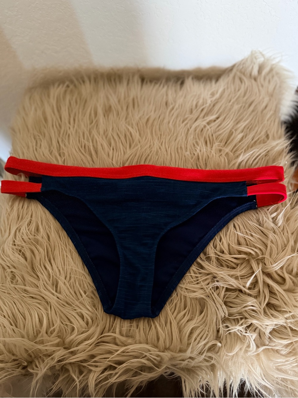 NWOT Blue and Red Bikini Bottoms - Swimwear